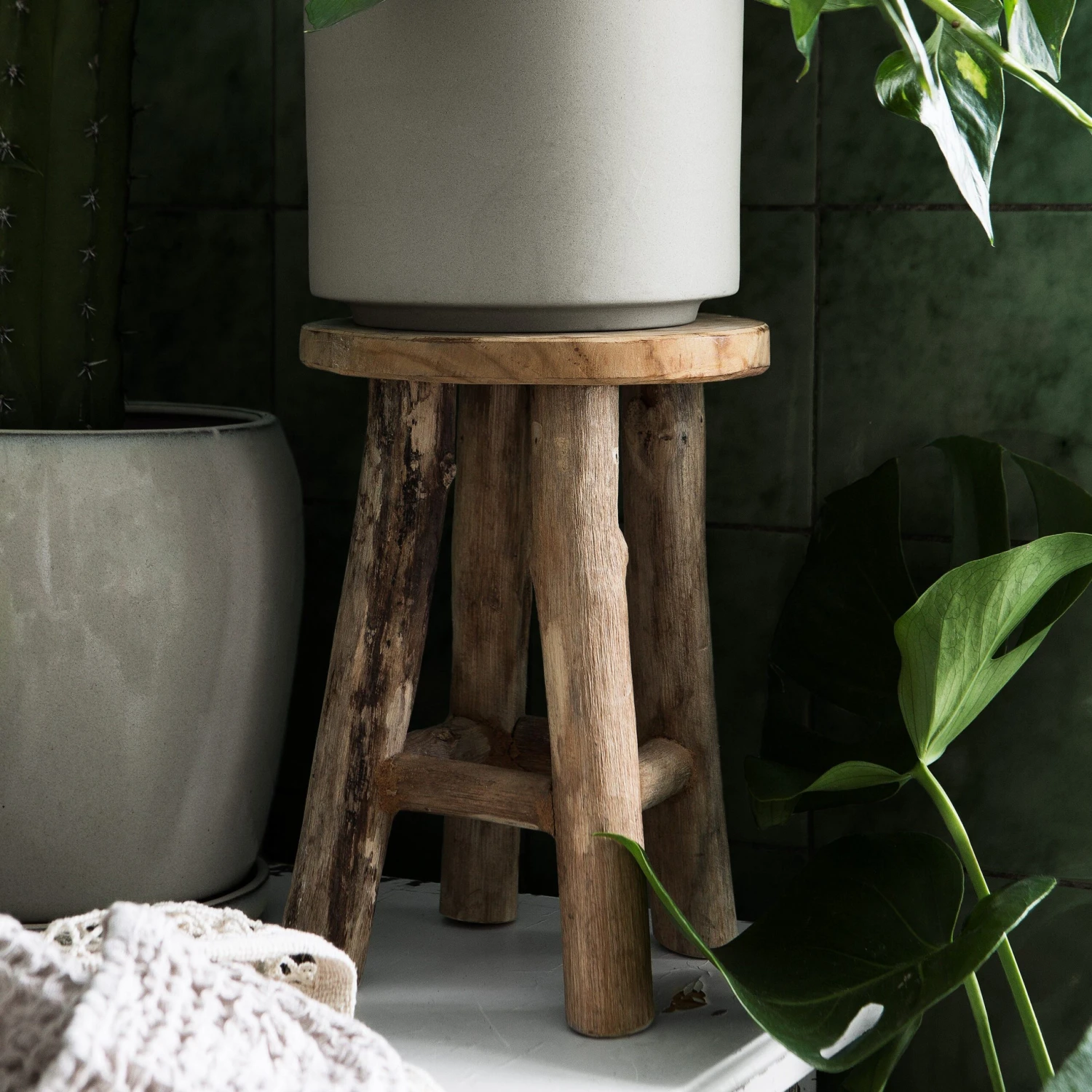 Hocker Teak Klein 8 Hocker Teak Klein – Bild 6