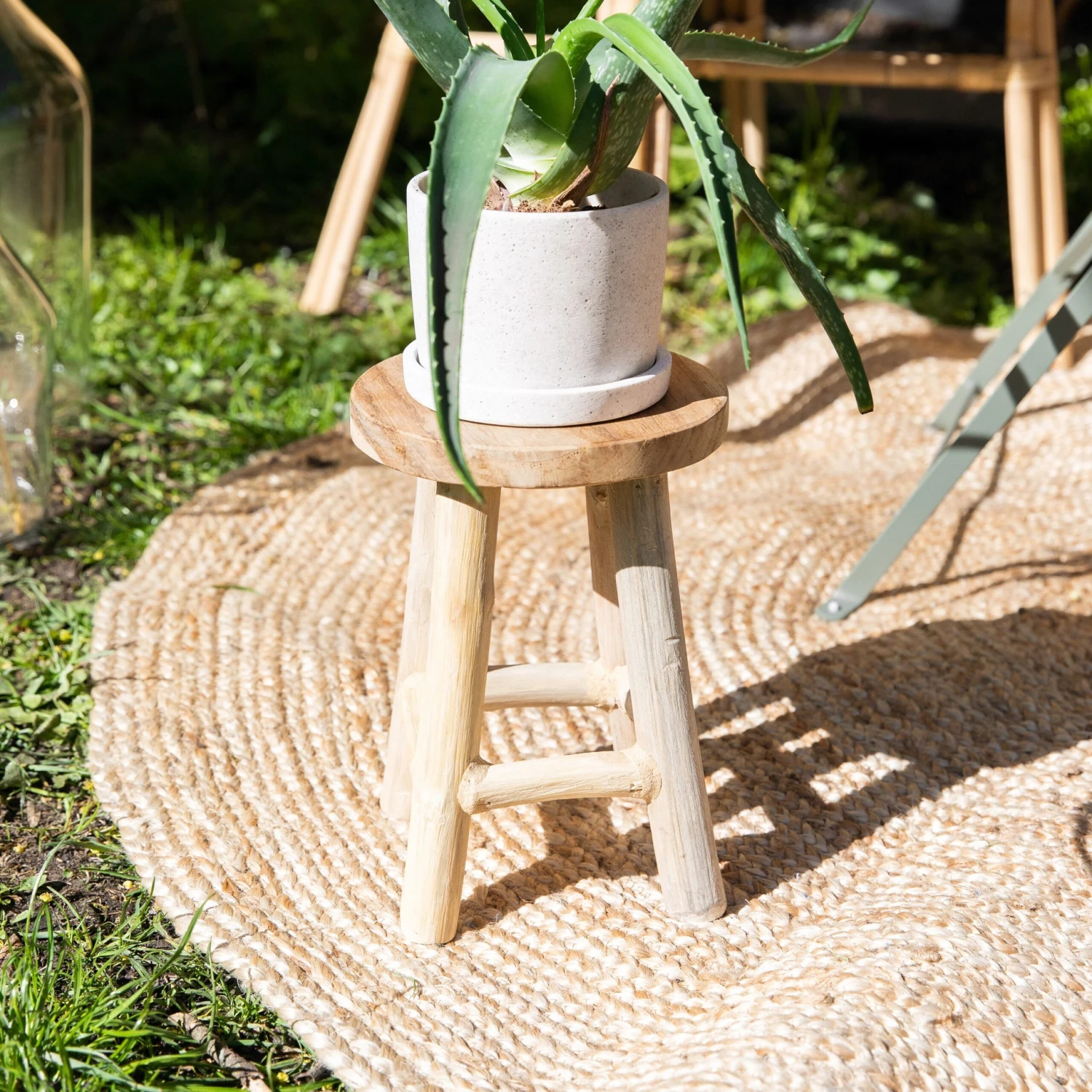 Hocker Teak Klein 7 Hocker Teak Klein – Bild 5