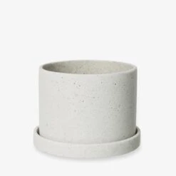 Blumentopf/Teller Polystone Klein Weiß