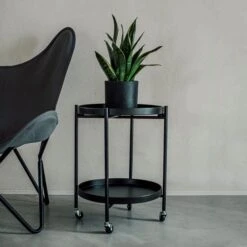 Blumentopf/Teller Polystone Mittel Schwarz -Einrichtungsgeschäft 373917 28307 1