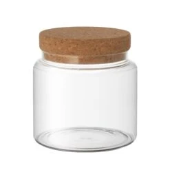 Glasgefäß Korkdeckel Klein