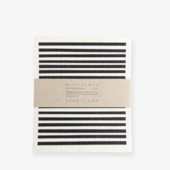 Geschirrtuch 2er-Pack Streifen Schwarz