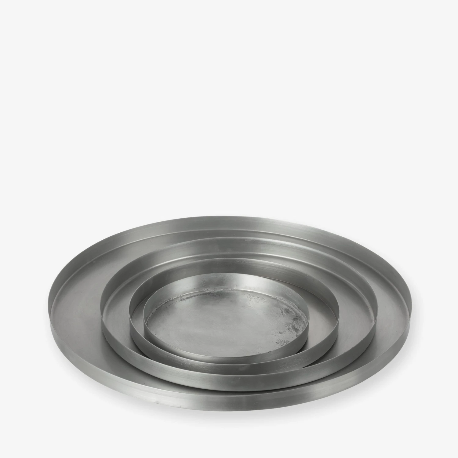 Blumentopfuntersetzer Eisen Silber Ø 30 Cm 4 Blumentopfuntersetzer Eisen Silber Ø 30 Cm – Bild 2