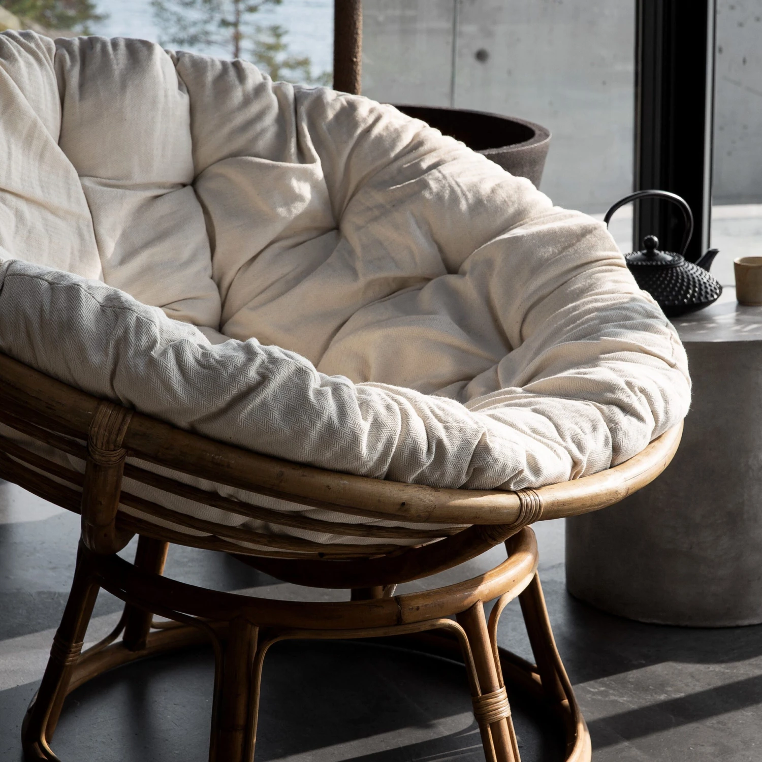 Sitzkissen Groß Rund Cremefarben 7 Sitzkissen Groß Rund Cremefarben – Bild 5