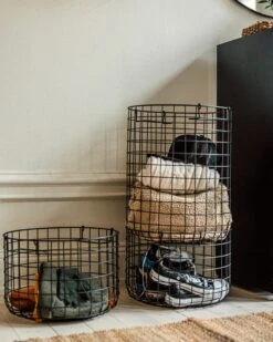 Korb Stapelbar Groß Schwarz -Einrichtungsgeschäft 376333 37626