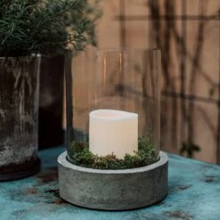 Sturmlaterne Zement/Glas 8 Sturmlaterne Zement/Glas -Einrichtungsgeschäft 400335 30882