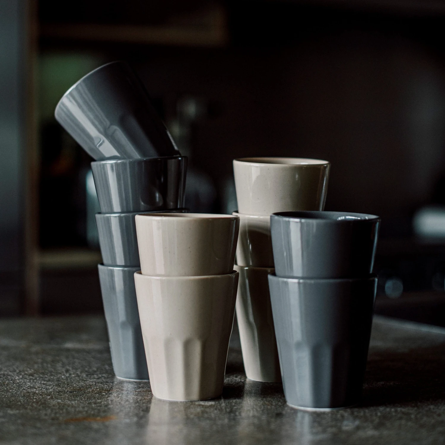 Becher Porzellan Sandbeige 5 Becher Porzellan Sandbeige – Bild 3