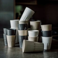 Becher Porzellan Sandbeige 11 Becher Porzellan Sandbeige -Einrichtungsgeschäft 400737 28719