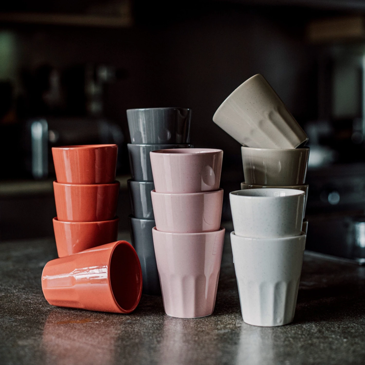 Becher Porzellan Sandbeige 7 Becher Porzellan Sandbeige – Bild 5