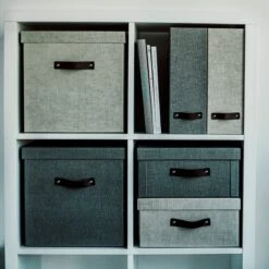 Storage Box High Canvas Dark Grey 11 Storage Box High Canvas Dark Grey -Einrichtungsgeschäft 401186 28860