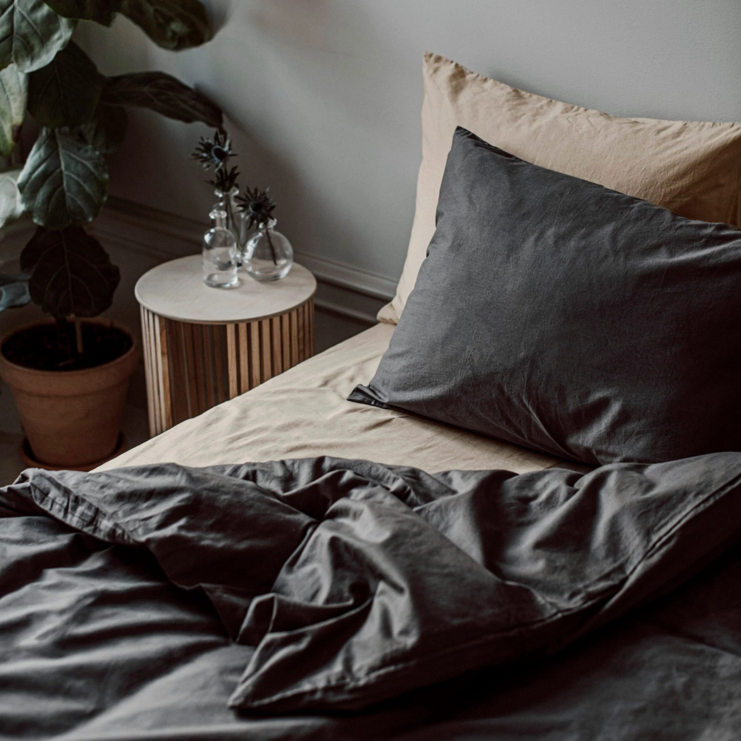 Bettbezug Bio-Baumwolle 150 X 200 Dunkelgrau 8 Bettbezug Bio-Baumwolle 150 X 200 Dunkelgrau – Bild 6