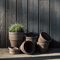 Blumentopf Terrakotta Grau Ø 13,5 Cm -Einrichtungsgeschäft 401508 33425