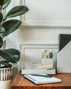 Schreibtischset Stig Lindberg Domino 4er-Pack Hellgrau -Einrichtungsgeschäft 401932 36487