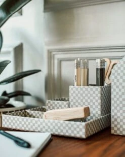 Schreibtischset Stig Lindberg Domino 4er-Pack Hellgrau -Einrichtungsgeschäft 401932 36488