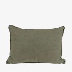Kissen Leinen 50 X 70 Dunkel Khaki Grün