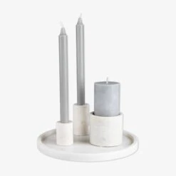 Tablett Marmor Ø 28 Cm Weiß -Einrichtungsgeschäft 402274 35748