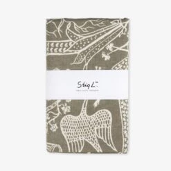 Tischdecke Stig Lindberg 140 X 250 Cm Poème D'Amour Hell Khaki Grün