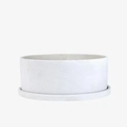 Topf/Untersetzer Polystone Niedrig Breit Weiß