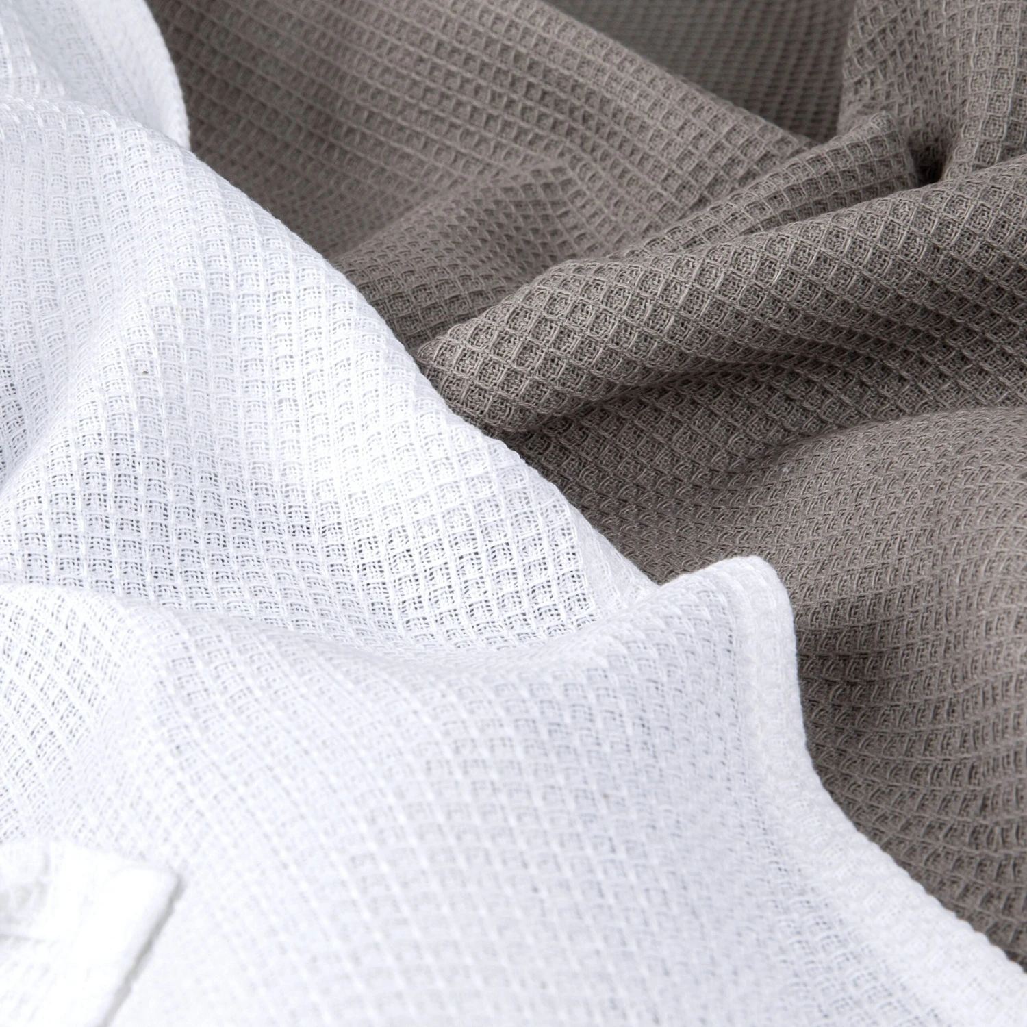 Küchenhandtuch Waffel 50x70cm 2er-Pack Grau/Weiß 4 Küchenhandtuch Waffel 50x70cm 2er-Pack Grau/Weiß – Bild 2